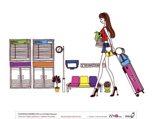 简单绘画女性矢量5