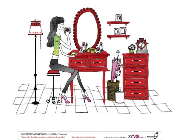 简单绘画女性矢量7