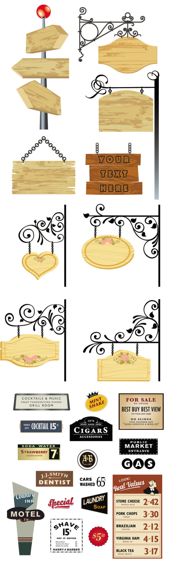 精致挂牌与banner&mdash;&mdash;矢量素材