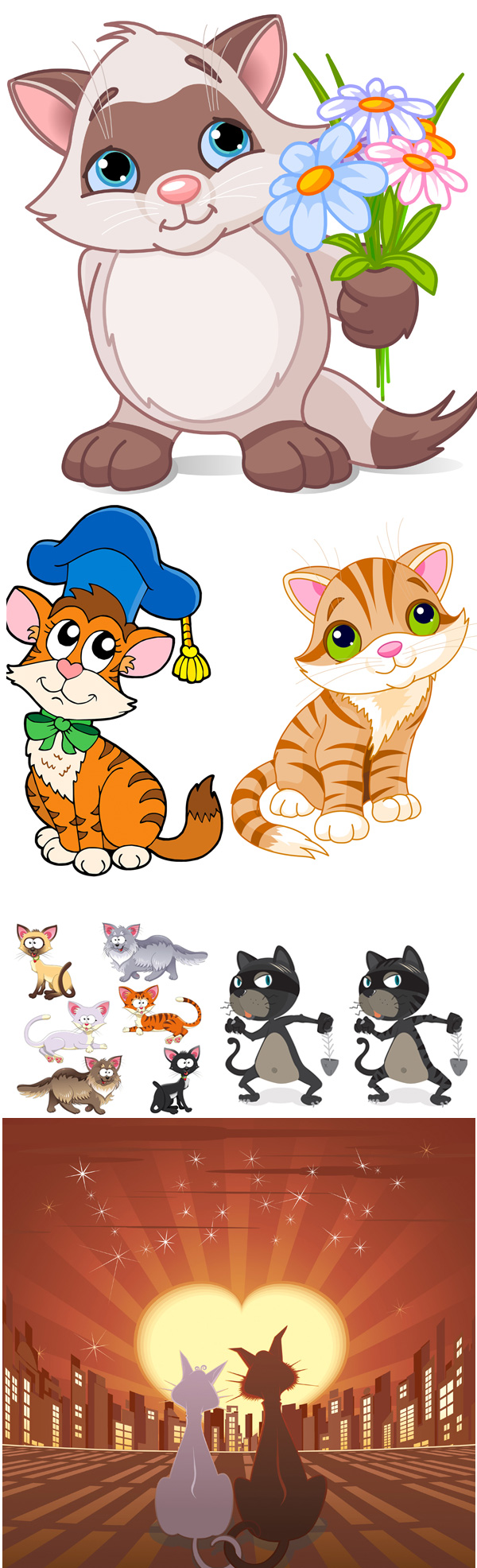 {超可爱猫咪}矢量素材