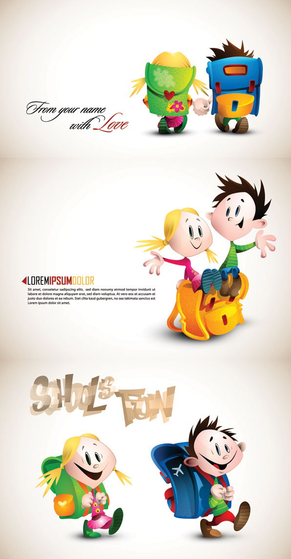 可爱的儿童矢量素材