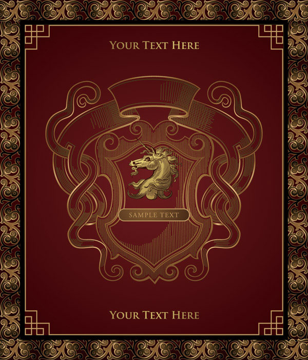 经典华丽的欧式花纹边框01&mdash;&mdash;矢量素材