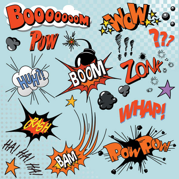 漫画英文字矢量素材-3