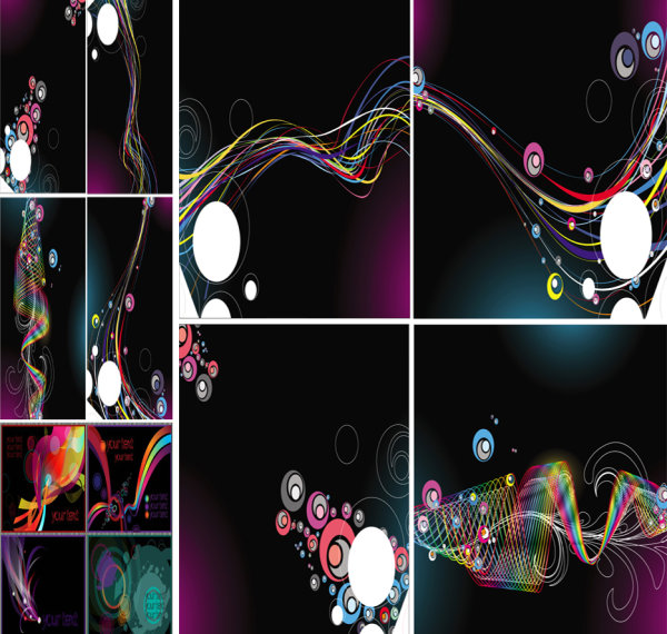 炫彩条纹卡片背景底图矢量素材