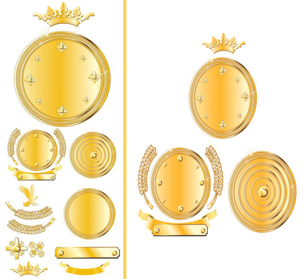 金色徽章矢量素材