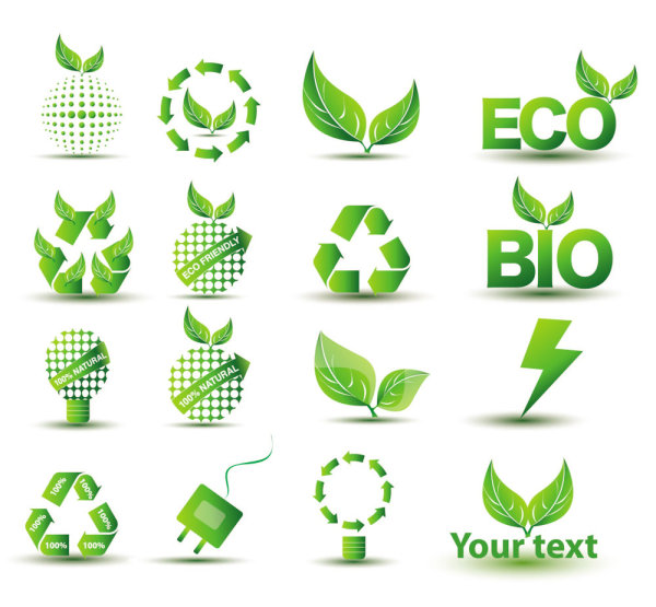 绿色环保图标&mdash;&mdash;矢量素材