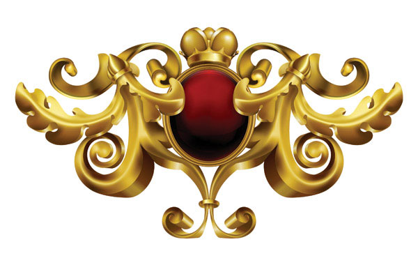 华丽丽的金色立体花纹矢量素材-2