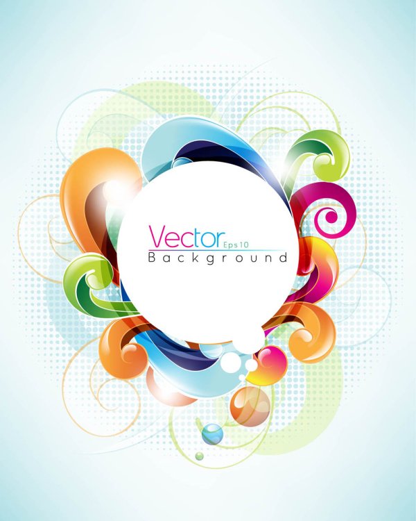 幻彩动感花纹背景03——矢量素材