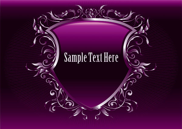 盾牌花纹矢量素材