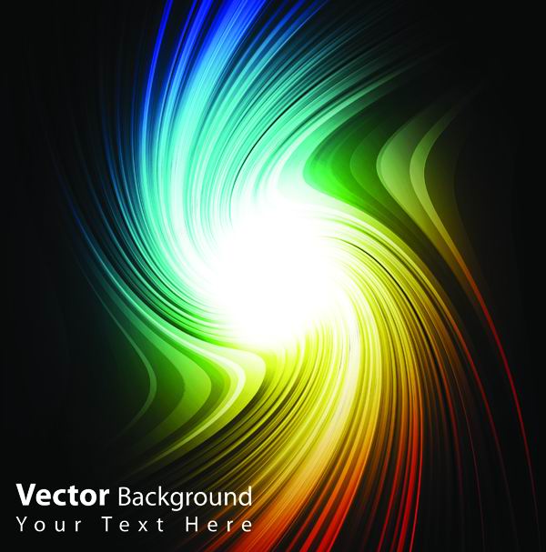 绚丽彩条光束背景矢量素材-5