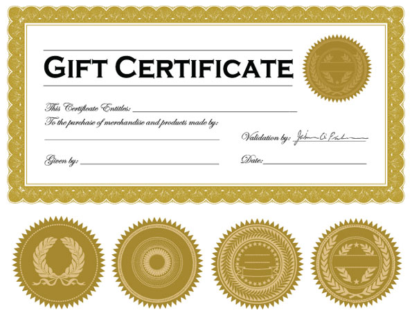 证书框及徽章饰品02&mdash;&mdash;矢量素材