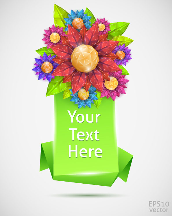 立体折叠式装饰图形矢量素材-5