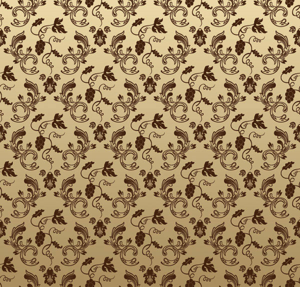 欧式华丽底纹花纹矢量素材-3