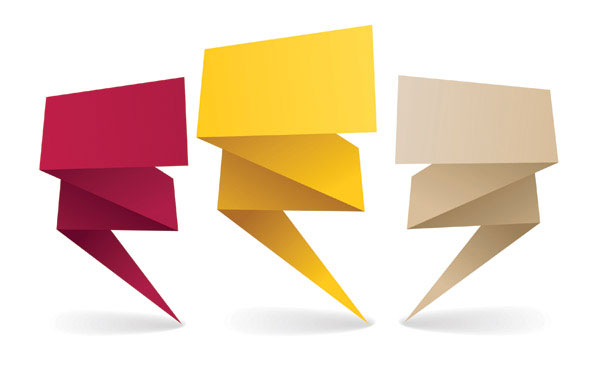 漂亮的折纸装饰图形矢量素材-3