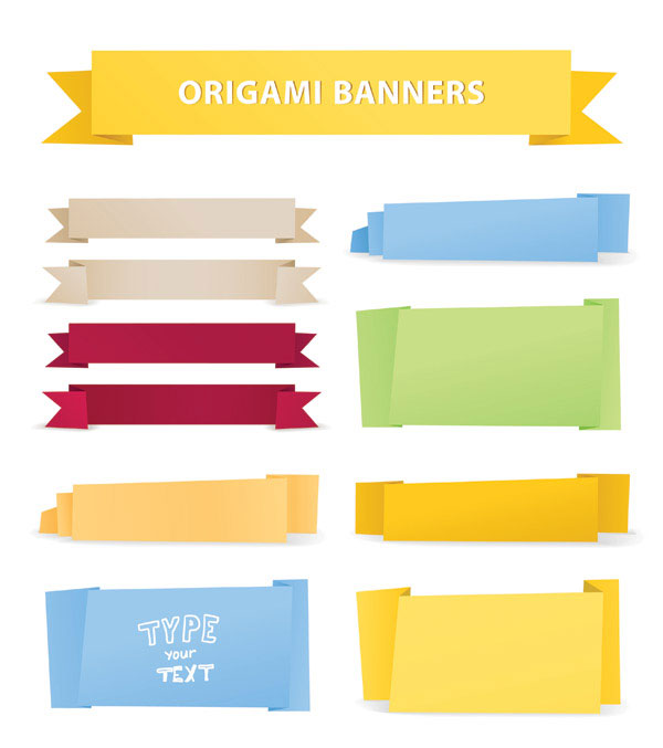 漂亮的折纸装饰图形矢量素材-4