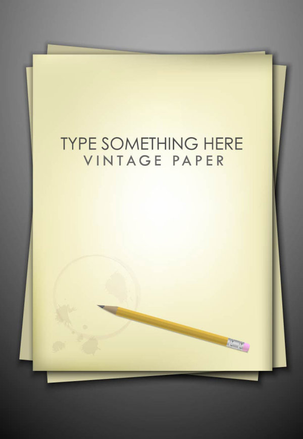 精致的铅笔与纸张01&mdash;&mdash;矢量素材