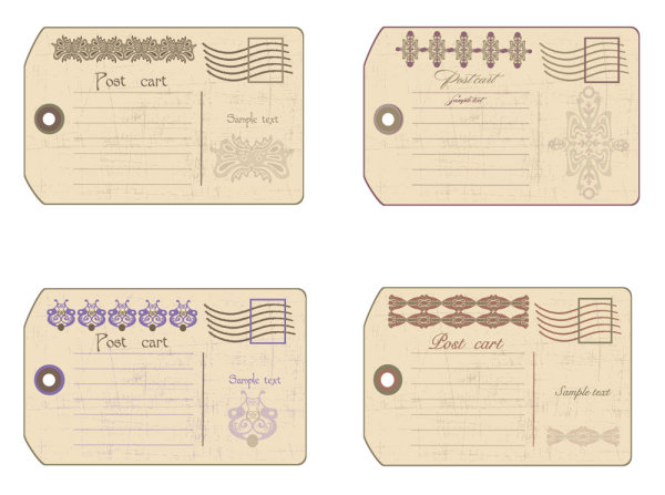 Nostalgic pattern postcard 01 - vector