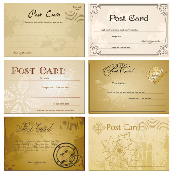 怀旧花明信片02&mdash;&mdash;矢量素材