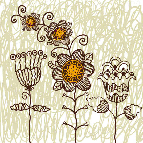 手绘卡通线稿图案02&mdash;&mdash;矢量素材