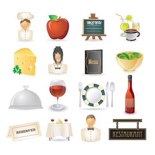 Restaurant kitchen icon 02 - vector material