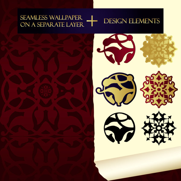 精美花纹样式05&mdash;&mdash;矢量素材