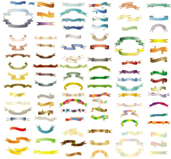 All kinds of ribbons 02 - vector