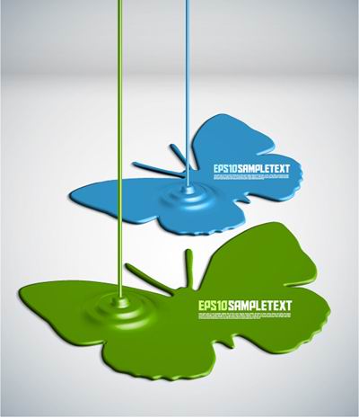 涂料滴落形态设计背景矢量素材-5