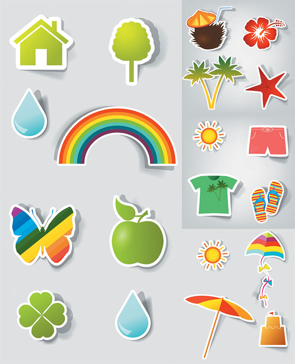 Cute stickers Vector