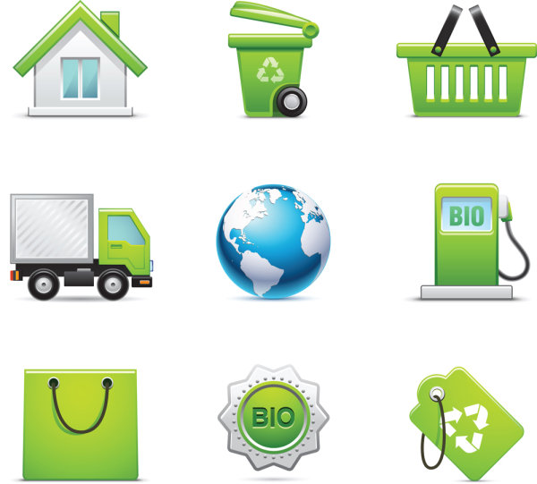 Green icon 01 - vector material