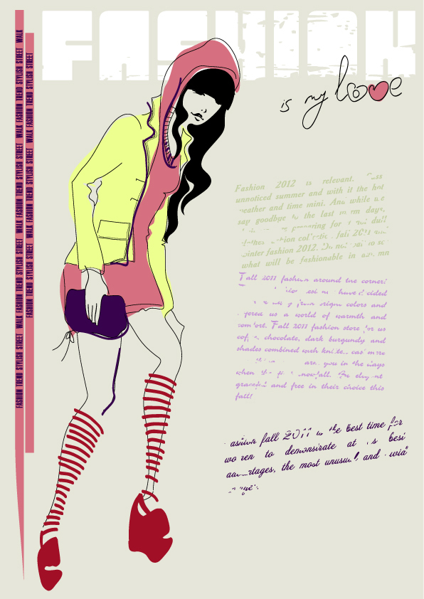 Girls fashion illustrator 04 - vector material