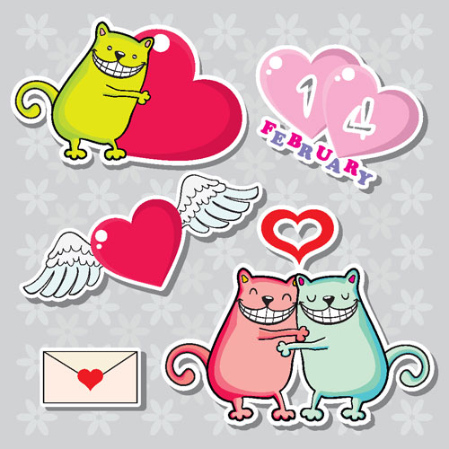 Valentine's Day cartoon illustrator 07 - vector material
