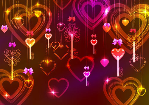 Gorgeous light of Valentine's Day 03 - Vector