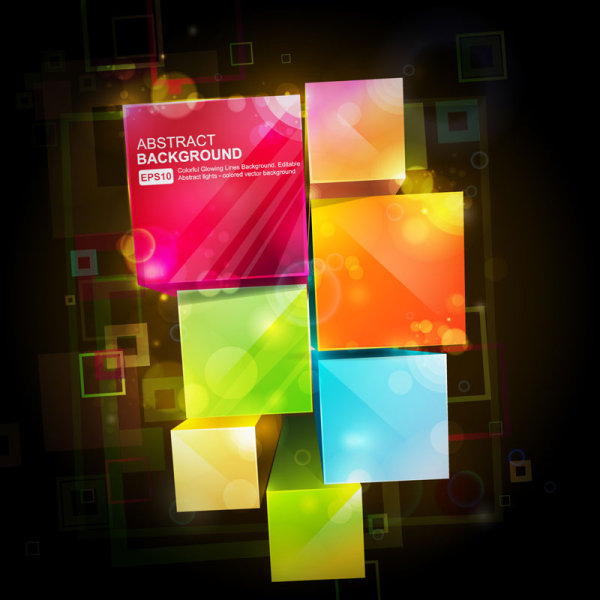 The fashion trend stereo box 03 - vector material