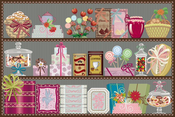 Cartoon window shop 05 - vector material