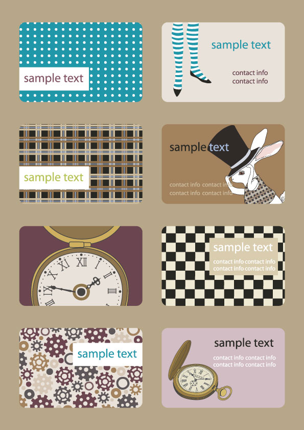 Simple business card template 01 - vector material