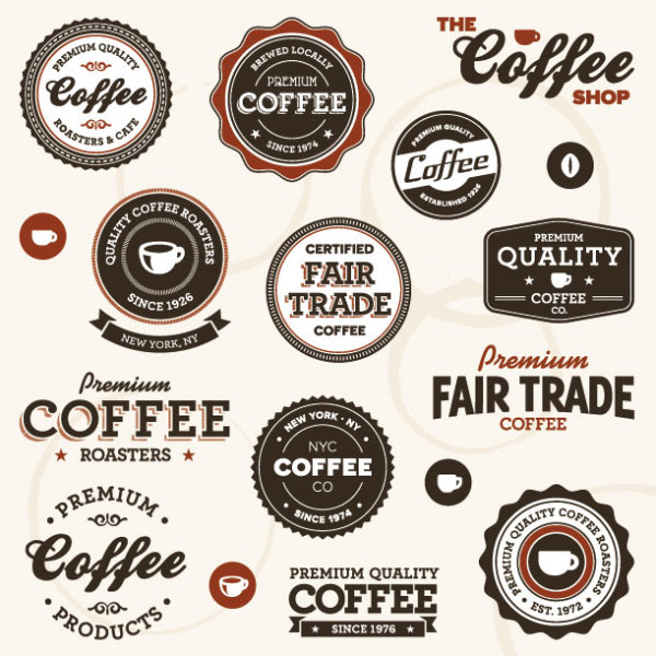 European coffee label 02 - vector material
