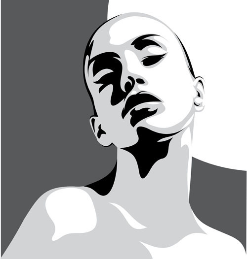 Beautiful silhouette 02 - vector material