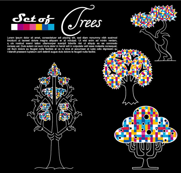 Abstract tree background vector material 05 - vector material