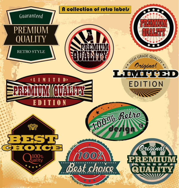 European classic tags 001 - vector material