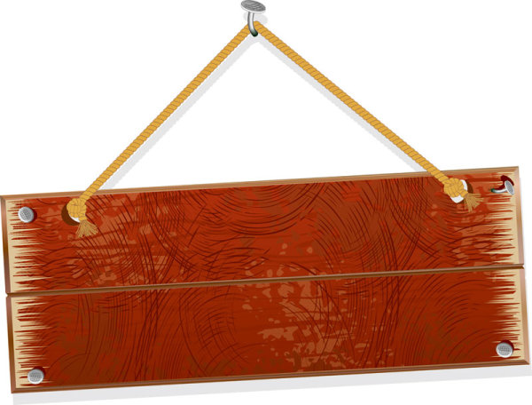 Exquisite wooden tag 01 - vector material