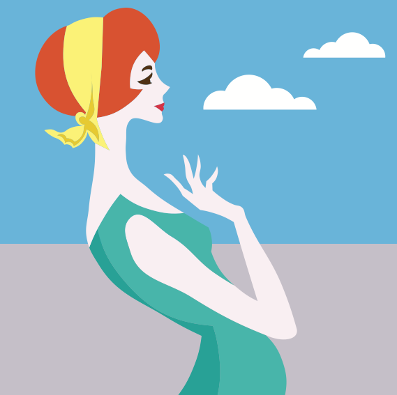 Woman half-length vector