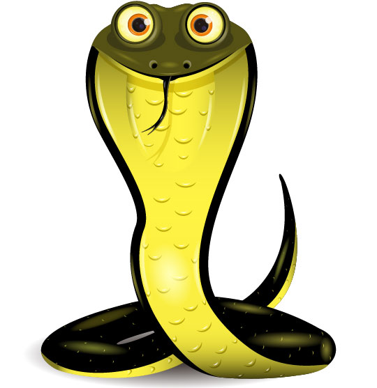Hand-drawn cartoon snake 02 - vector material