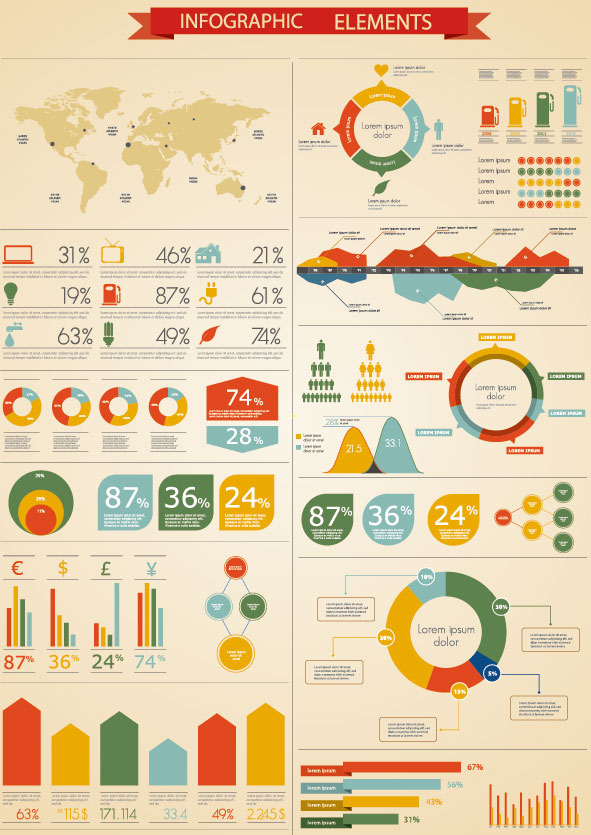 Graphical charts 06 - vector material