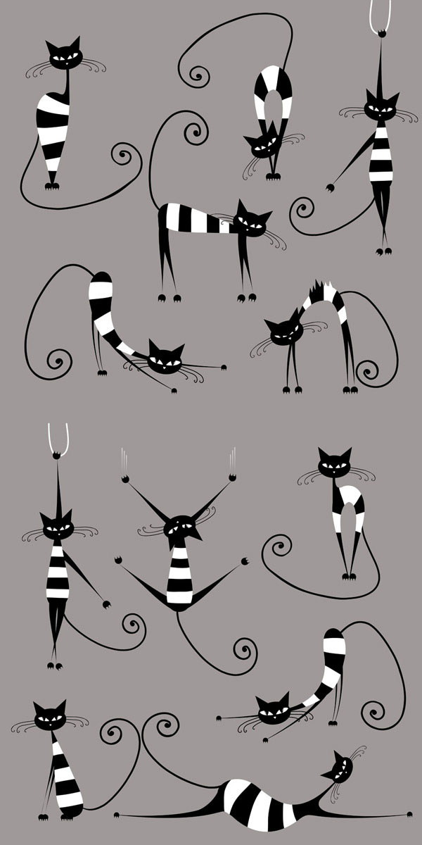 Naughty cat vector material