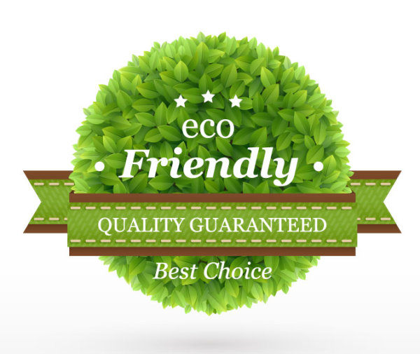 Creative green leaf shape stickers 01 - vector material