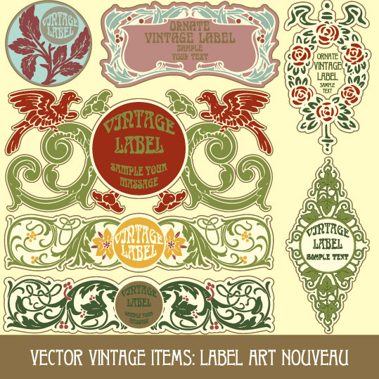 Exquisite floral stickers 04 - vector material