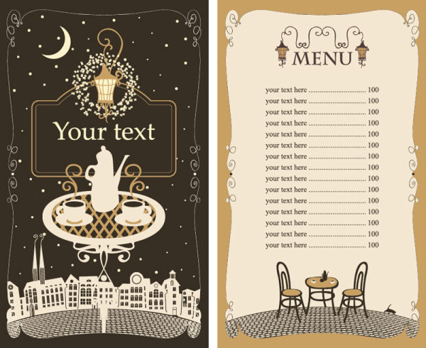 Menu Cover Design 05 - vector material
