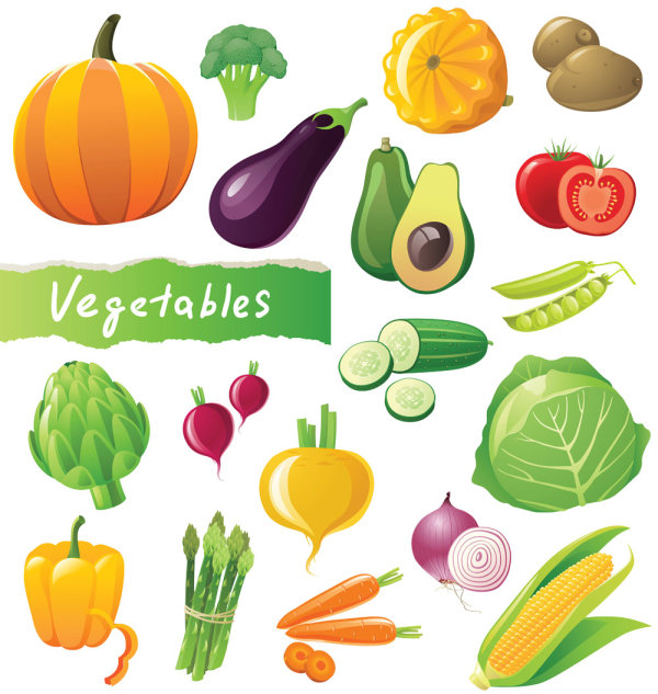 Vegetables image 01 - vector material
