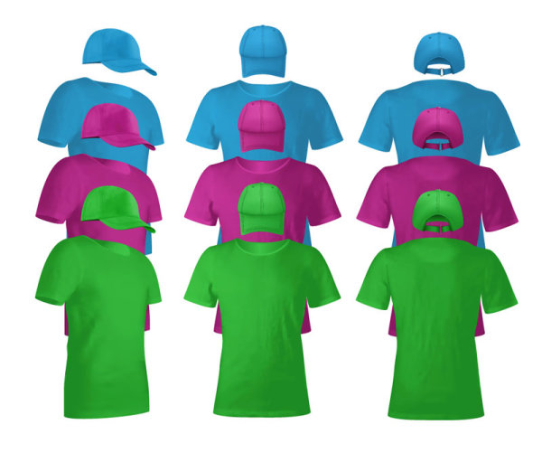 Beautifully T-shirt template 01 - vector material