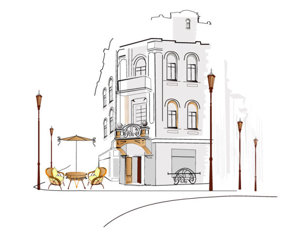 Roadside cafe 04 - vector material